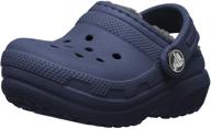 🐊 детские цельные тапочки crocs kids' classic lined clog: уютные и теплые домашние тапочки для детей логотип