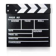 🎬 odowalker black clapperboard - clap-stick dry erase cut action scene for hollywood camera film studio home movie video - 7.87x7.87 inch logo