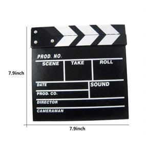 img 2 attached to 🎬 Odowalker Black Clapperboard - Clap-Stick Dry Erase Cut Action Scene for Hollywood Camera Film Studio Home Movie Video - 7.87x7.87 inch