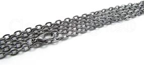 img 2 attached to 📿 CleverDelights 3x4mm Cable Chain Necklaces- Gunmetal Silver Color - 10 Pack - 24 Inch Length: Premium Quality Fashion Accessories