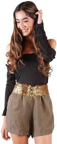 img 3 attached to 💫 Glam Up Your Outfit with Anna Kaci Sparkly Glitter Stretch Accessory Women's Accessories and Belts