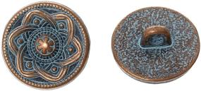 img 3 attached to 🔵 PEPPERLONELY Brand 10PC Antique Copper Spray Painted Blue Flower Pattern Metal Shank Buttons - 15.0mm(5/8)