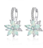 💎 missdaisy-cubic zirconia crystal flower dangle hoop earrings: stunning hypoallergenic wedding ear drops logo