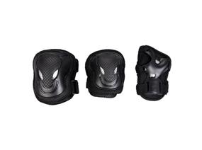 img 2 attached to 🛹 Ultimate 6 in 1 Thicken Skateboarding Cycling Roller Blading Protective Gear Set - Men and Women (Black)