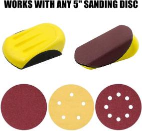 img 2 attached to 🔨 GOH DODD Hand Sanding Blocks - 5 Inch Round and Mouse Hook Backing Plate Sand Pad with 15 Pieces Hook and Loop Discs - Perfect for Wood Furniture Restoration, Home Arts Crafts, and Automotive Projects