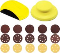 🔨 goh dodd hand sanding blocks - 5 inch round and mouse hook backing plate sand pad with 15 pieces hook and loop discs - perfect for wood furniture restoration, home arts crafts, and automotive projects logo