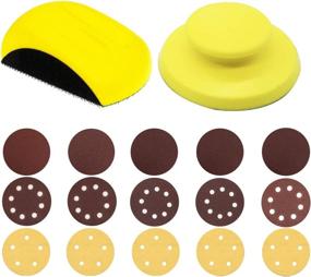 img 4 attached to 🔨 GOH DODD Hand Sanding Blocks - 5 Inch Round and Mouse Hook Backing Plate Sand Pad with 15 Pieces Hook and Loop Discs - Perfect for Wood Furniture Restoration, Home Arts Crafts, and Automotive Projects