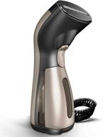 👕 isteam steamer for clothes [luxury edition] - powerful dry steam for wrinkle removal, cleaning, refreshing - handheld clothing accessory for all garments - home/travel [ms208 gold] logo