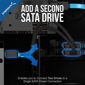 img 2 attached to Sabrent CB-SDSP: SSD/SATA Hard Drive Connection Kit with Molex 4 Pin to x2 15 Pin SATA Power Splitter Cable and x2 SATA Cables (Data)