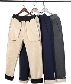 img 3 attached to Gihuo Casual Fleece Winter Sweatpants Sports & Fitness