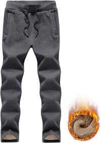 img 1 attached to Gihuo Casual Fleece Winter Sweatpants Sports & Fitness