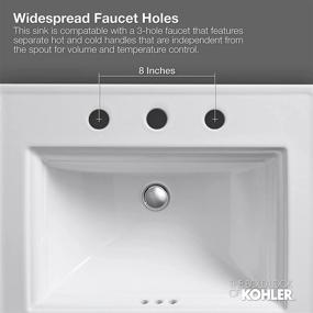 img 1 attached to KOHLER K-2991-8-0 Tresham White Rectangle 🚿 Self-Rimming Bathroom Sink with 8-inch Widespread Faucet Drilling