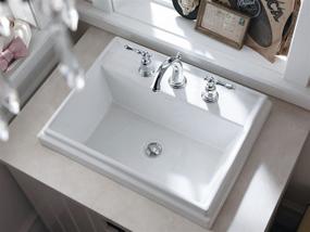 img 3 attached to KOHLER K-2991-8-0 Tresham White Rectangle 🚿 Self-Rimming Bathroom Sink with 8-inch Widespread Faucet Drilling