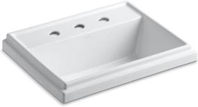 img 4 attached to KOHLER K-2991-8-0 Tresham White Rectangle 🚿 Self-Rimming Bathroom Sink with 8-inch Widespread Faucet Drilling