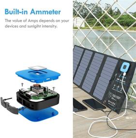 img 3 attached to Portable Solar Charger: BigBlue 28W Solar Panel with Digital Ammeter, 2USB (5V/4A) - Camping, iPhone, Huawei, LG, Google Pixel