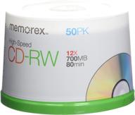 📀 memorex cd-rw media - 12x - 700 mb - 50 pack spindle - 03433 logo