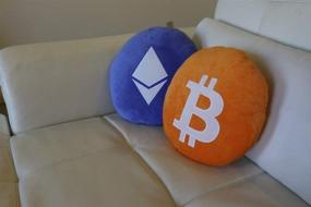 img 3 attached to 🧱 BlockCraft BTC Plush Pillow: Embroidered Round Stuffed Plush Crypto Pillow for Bitcoin Enthusiasts