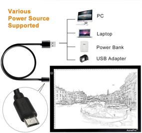 img 3 attached to ✏️ A3 светодиодная световая панель для черчения: ультратонкий 19-дюймовый планшет для рисования татуировок, шаблонов, эскизов - питание через USB
