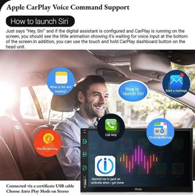 img 1 attached to 📱 Hieha 7 Inch Double Din Stereo with Apple CarPlay and Android Auto: Touch Screen Bluetooth Car Radio, AM/FM Support, Mirror Link, Rear View Camera, SWC, AUX Input