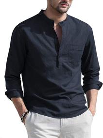 img 4 attached to COOFANDY Cotton Shirts Sleeve Casual Men's Clothing and Shirts