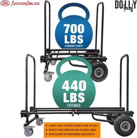 img 2 attached to 📦 AxcessAbles Heavy Duty Folding Dolly Hand Cart Platform - Max 700LB Capacity with Telescoping Frame 2.9ft to 4.6ft, 365 Turning Radius - Fully Assembled