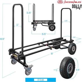 img 3 attached to 📦 AxcessAbles Heavy Duty Folding Dolly Hand Cart Platform - Max 700LB Capacity with Telescoping Frame 2.9ft to 4.6ft, 365 Turning Radius - Fully Assembled