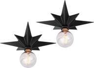 💡 vintage flush mount ceiling light fixture - 2 pack moravian star light fixtures in black metal for hallway entryway kitchen bedroom porch stairway логотип