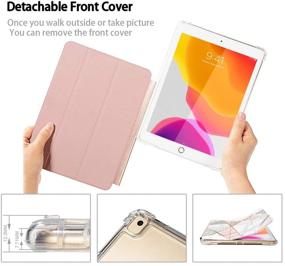 img 3 attached to 📱 iPad Pro 12.9 Case: 2017/2015 Cover, Pink Marble, Auto Sleep/Wake + Apple Pencil Holder, Wireless Charging Support