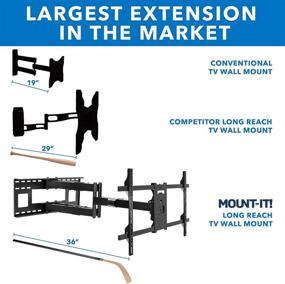 img 3 attached to 📺 Mount-It! Long Extension Dual Arm Full Motion TV Mount Bracket with 36 inch Extended Articulating Arm, Compatible with Screen Sizes 50-90 Inch, VESA 800x400mm, Supports up to 176 lb