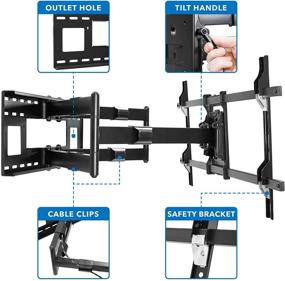 img 1 attached to 📺 Mount-It! Long Extension Dual Arm Full Motion TV Mount Bracket with 36 inch Extended Articulating Arm, Compatible with Screen Sizes 50-90 Inch, VESA 800x400mm, Supports up to 176 lb