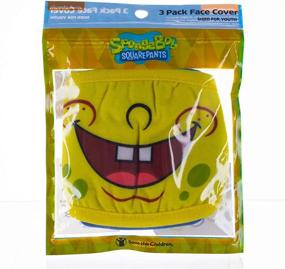 img 1 attached to 🧽 SpongeBob SquarePants Reusable 3 Pack for Youth - Fun and Eco-Friendly SpongeBob Face Masks