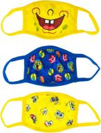 🧽 spongebob squarepants reusable 3 pack for youth - fun and eco-friendly spongebob face masks логотип