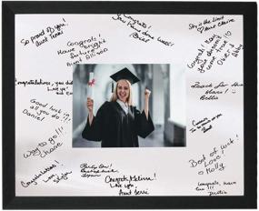 img 4 attached to 🖼️ GarduationMall 11x14 Signature Picture Frame - Perfect for Wedding & Graduation Photos - Holds 5x7 Photo with White Mat - Versatile Wall or Tabletop Display