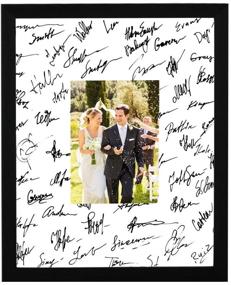 img 3 attached to 🖼️ GarduationMall 11x14 Signature Picture Frame - Perfect for Wedding & Graduation Photos - Holds 5x7 Photo with White Mat - Versatile Wall or Tabletop Display