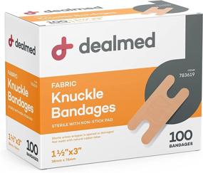 img 4 attached to 🩹 Dealmed Fabric Knuckle Flexible Adhesive Bandages – 100 Count (1 Pack) | Non-Stick Pad, Latex-Free | Wound Care for First Aid Kit, 1.5" x 3