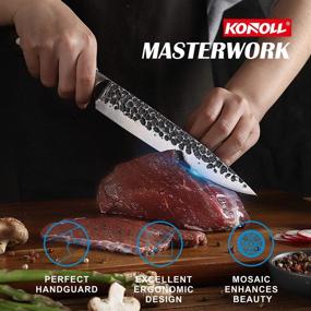 img 2 attached to 🔪 KONOLL 8 Inch Slicing Carving Knife: Razor Sharp Sashimi Knife for Precision Cutting - High Carbon Steel Kitchen Knife