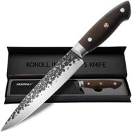 🔪 konoll 8 inch slicing carving knife: razor sharp sashimi knife for precision cutting - high carbon steel kitchen knife логотип