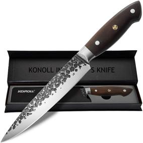 img 4 attached to 🔪 KONOLL 8 Inch Slicing Carving Knife: Razor Sharp Sashimi Knife for Precision Cutting - High Carbon Steel Kitchen Knife