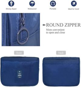 img 1 attached to 🐧 Blue Penguins L&FY Travel Toiletry Bag Cosmetic Makeup Pouch Toiletry Case Wash Organizer