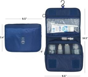 img 2 attached to 🐧 Blue Penguins L&FY Travel Toiletry Bag Cosmetic Makeup Pouch Toiletry Case Wash Organizer