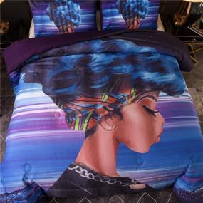 img 2 attached to 🛏️ Full/Queen Purple Exotic Style Cool Woman Microfiber Bedding Quilted Set for African American Black Girls: NTBED African American Black Girl Comforter Set - Ideal Choice for Ladies and Girls