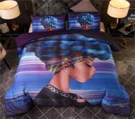 🛏️ full/queen purple exotic style cool woman microfiber bedding quilted set for african american black girls: ntbed african american black girl comforter set - ideal choice for ladies and girls logo