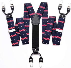 img 3 attached to 👔 Barry Wang Suspender Necktie Elastic Designer Men's Accessories: Ties, Cummerbunds & Pocket Squares for Effortless Style