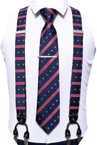 img 4 attached to 👔 Barry Wang Suspender Necktie Elastic Designer Men's Accessories: Ties, Cummerbunds & Pocket Squares for Effortless Style