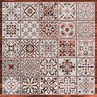 🎨 yueaon 25-pack (6x6 inch) painting stencils: floor, wall, tile, fabric, wood burning art & craft supplies - mandala template - reusable logo