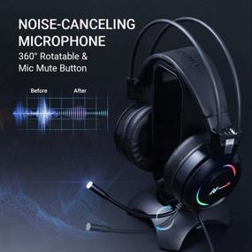 img 1 attached to ABKONCORE Shoker Gaming Headset: 7.1 Surround Sound with Noise Canceling Mic, Dynamic Sensory, RGB Light and Soft Memory Foam - Ideal for PC, Laptop, Mac