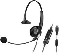 high quality usb headset with noise cancelling microphone &amp; audio controls - ideal for business uc skype lync softphone call center office. clear voice, lightweight, and ultra comfortable. logo