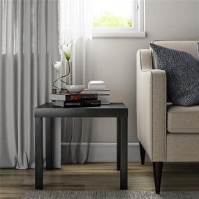 img 4 attached to 🏞️ Stylish and Functional: Ameriwood Home Parsons Modern End Table in Sleek Black Design