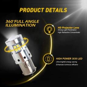 img 1 attached to 🔦 1156 LED Bulbs Ba15s P21w 5008 7506 LED Light Bulbs - 2-Pack, 1500 Lumens, Projector Lens, 6000K White for Backup Reverse Light Bulb and Tail Light Replacement.