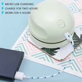 img 1 attached to Efficient Desktop Vacuum Cleaner with Clean Brush Vacuum Nozzle - USB Charging, No Dead Angle Cleaning for Dust/Crumbs/Keyboard